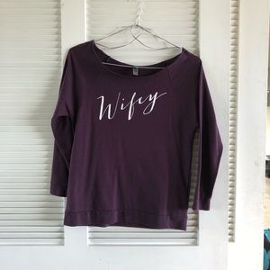 Wifey Cut Off Sweater Purple